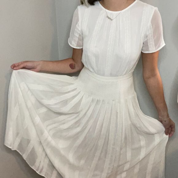 J. Crew Dresses & Skirts - J Crew White Pleated Dress